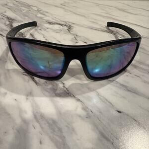 Waterland Hasket Polarized Sunglasses Blue Mirror Black Frame/Polycarbonate
